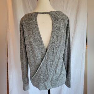 Champion heathered grey peek-a-boo back long sleeve top S